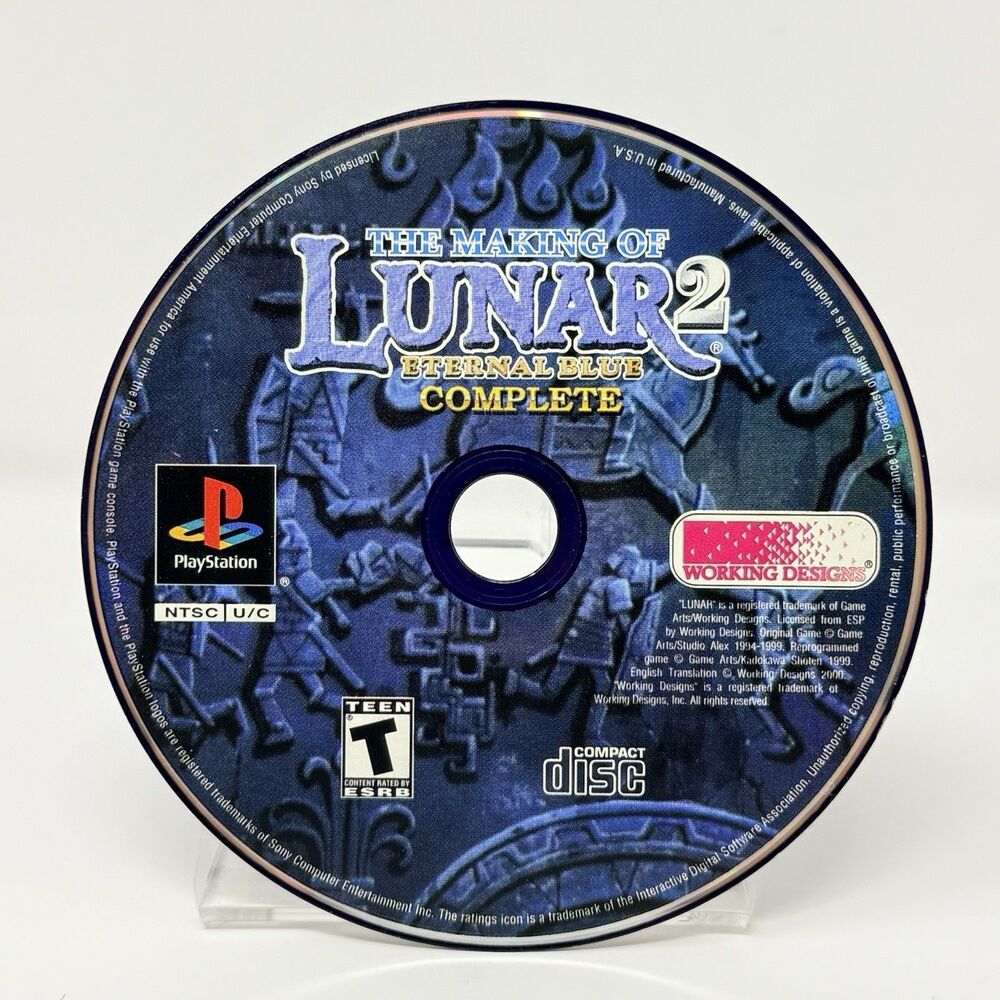 Lunar 2 Eternal Blue Complete Making Of Sony PlayStation PS1 CD DVD Only Tested